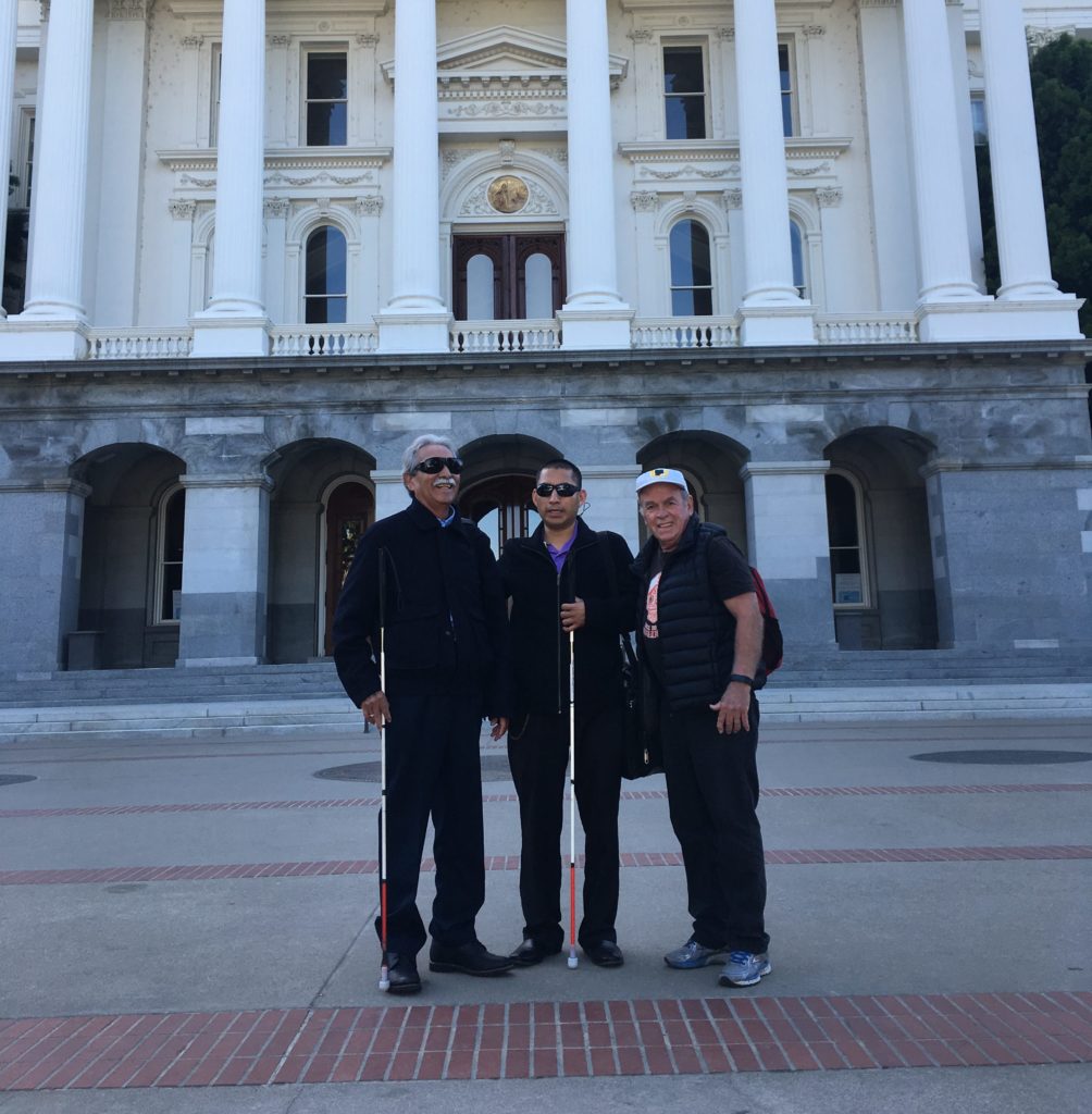 Sacramento Capital building Eyeshine's founders advocating for visually impaired related legislature